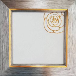 『rose』純金箔の金継ぎアート シンプル バラ 花 クラシック モダン アンティーク 癒し 3枚目の画像