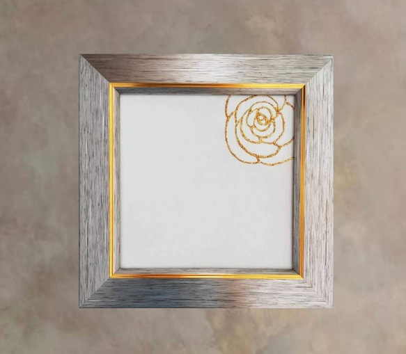 『rose』純金箔の金継ぎアート シンプル バラ 花 クラシック モダン アンティーク 癒し 1枚目の画像