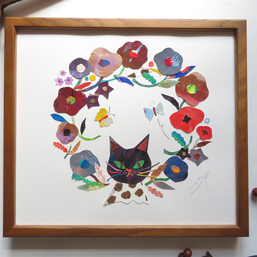 私の庭-黒猫(額付、原画) 絵画 aya nariai 通販 17392262 私の庭-黒猫(額付、原画) 絵画 aya nariai 通販 17392262