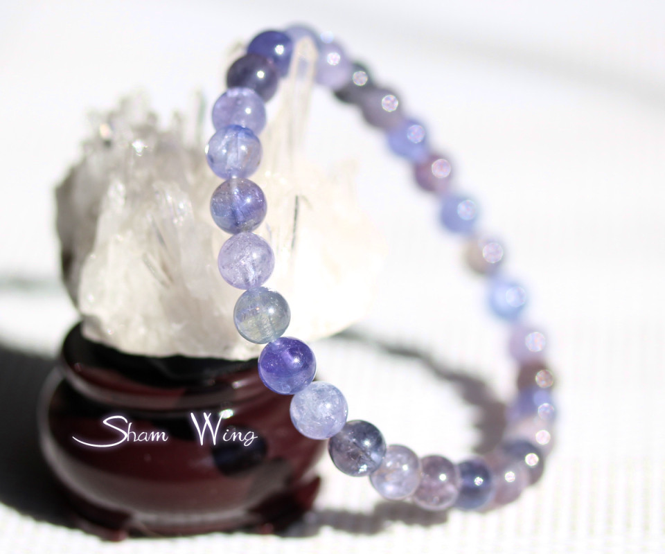 再販×3■高品質多色性タンザナイトブレスレット約6.2～6.4mm1本☆希少✿天然石