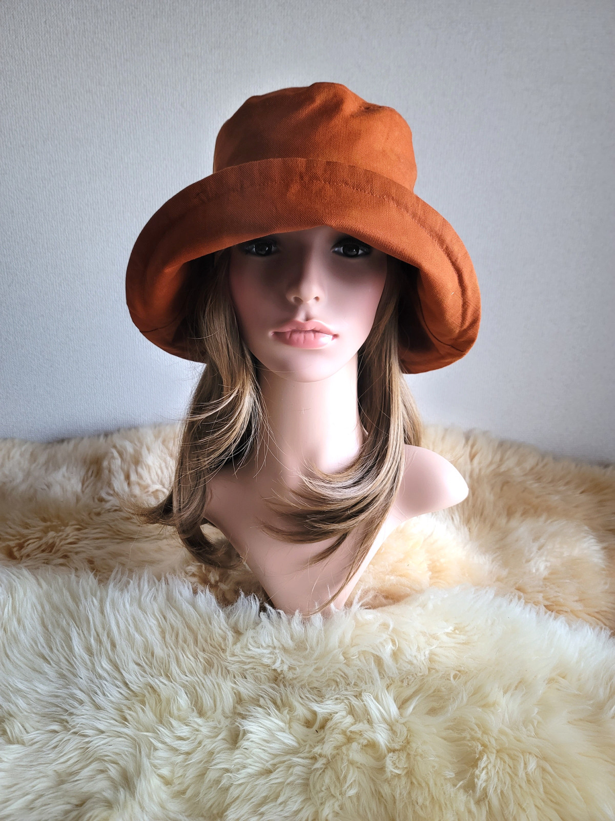 ひとつ持っていると便利なプレーン帽子★ムラ染めしっかりcotton