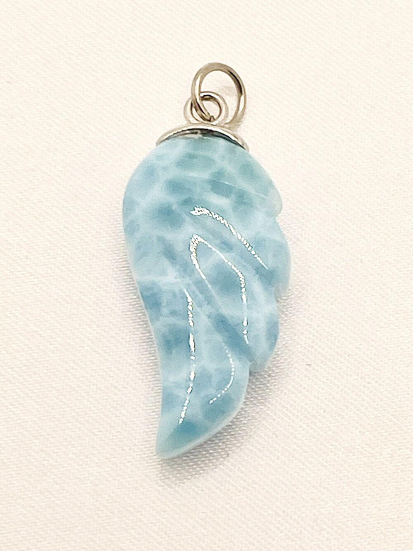 ☆AAA【ラリマー/エンジェルフェザー ペンダントトップ】ドミニカ  