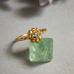 Creema 2024 年春季福袋海藍寶石小花戒指和吊墜套裝 第8張的照片