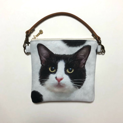 ファスナー開けても毛並みのポーチ ハチワレ猫 A ポーチ