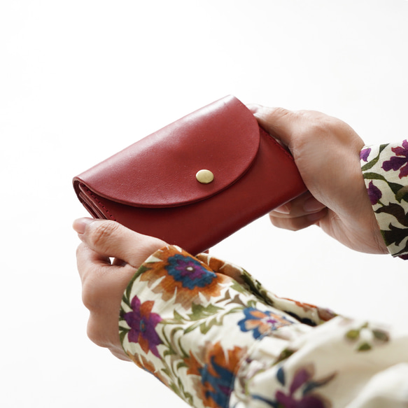 【ちょうど良いサイズ感と手になじむ上質な素材】 日本製 栃木レザー ミニ財布 2Room仕様 軽量 3枚目の画像