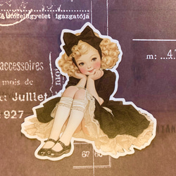 黒いドレスの女の子ダイカットＮo.322 おすそ分けファイル 手帳 日記 ラッピング　コラージュ素材 4枚目の画像