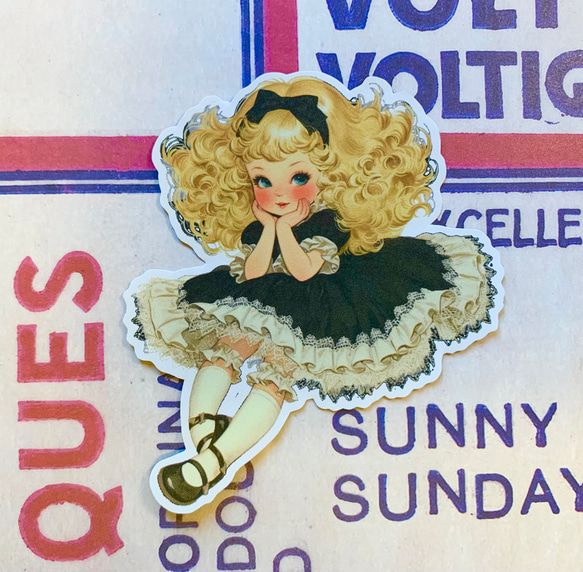 黒いドレスの女の子ダイカットＮo.322 おすそ分けファイル 手帳 日記 ラッピング　コラージュ素材 10枚目の画像