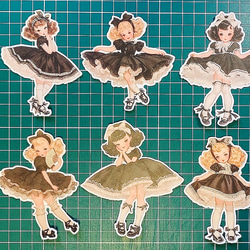 黒いドレスの女の子ダイカットＮo.322 おすそ分けファイル 手帳 日記 ラッピング　コラージュ素材 20枚目の画像