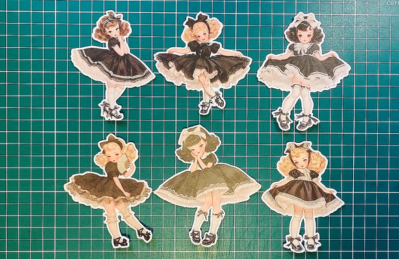 黒いドレスの女の子ダイカットＮo.322 おすそ分けファイル 手帳 日記 ラッピング　コラージュ素材 20枚目の画像