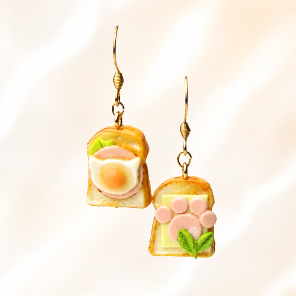 ねこねこ食パン （ピアス / イヤリング/チャーム/ストラップ