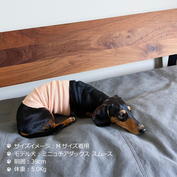 シルクメランジ ワンちゃん(超/小型犬)用 ロングタイプ 腹巻き S/M/Lサイズ 4枚目の画像