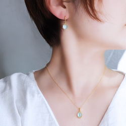 〖送料無料〗ピアス　シンプル　ミントグリーン揺れる雫　夏　透明感　ギフト　小さめ　40代　30代　プレゼント 10枚目の画像