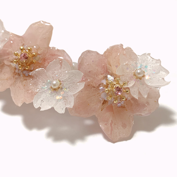 《Mami.t》 限定１本　 ちょっと大きめ桜のバレッタ(10cm) 6枚目の画像