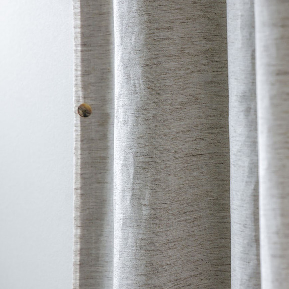 自然素材 綿 コットン 100％ カーテン「ホノカ ベージュ」スラブ 杢調 ナチュラル シンプル 5枚目の画像
