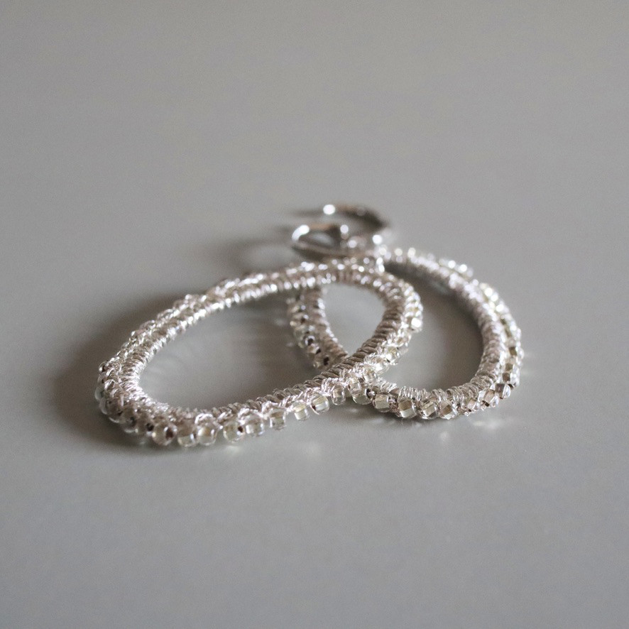 cadre Silver vintage lace ear cuffs
