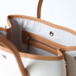 「帆布×革の組み合わせ」シンプル実用的なトートバッグ 中　手持ち 肩掛け 2WAY 鞄 10枚目の画像