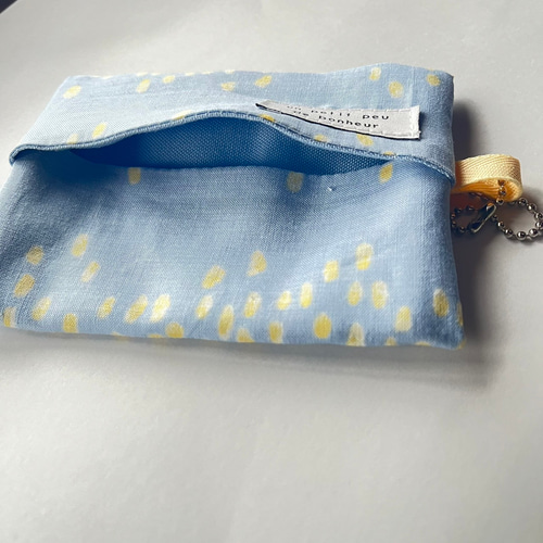 青系I~M ポケットティッシュケース うしろポケット＆チェーン付☆1500