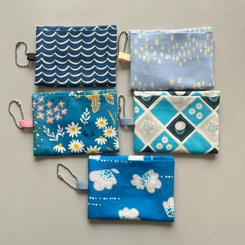 青系I~M ポケットティッシュケース うしろポケット＆チェーン付☆1500