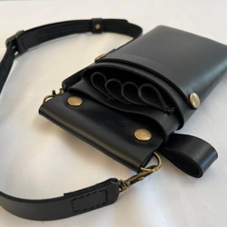 イタリアンレザーシザーケース6丁差(ショルダーかベルトをどちらか1点