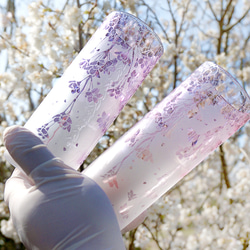 垂枝櫻花和柳樹柯林斯玻璃 第2張的照片