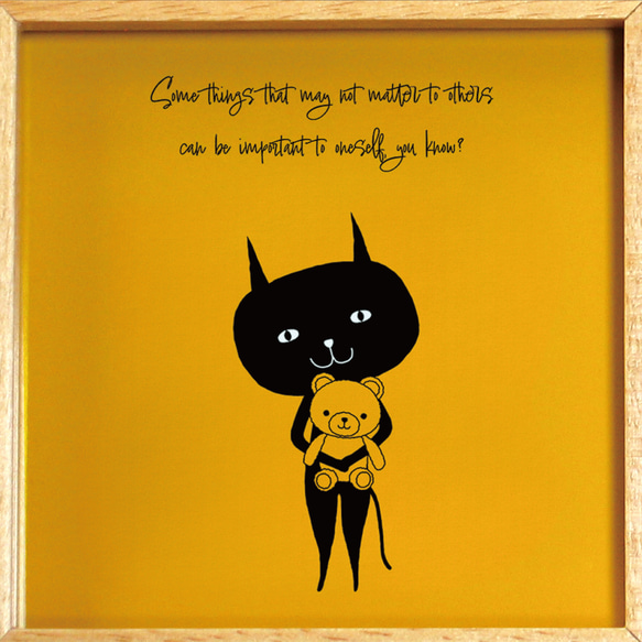 【額付き】 北欧　ネコ　猫　絵　絵画　アート　ポスター　黒猫　イラスト　グッズ　猫モチーフ　雑貨「ねこのひげ　0080」 6枚目の画像
