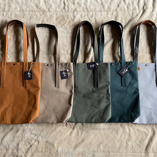 送料無料！撥水加工8号帆布本革トート縦型A4サイズメンズ