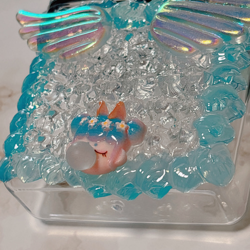 スケルトンケースデコ 天使꒰ঌ♡໒꒱ 名刺入れ・カードケース 夢みる