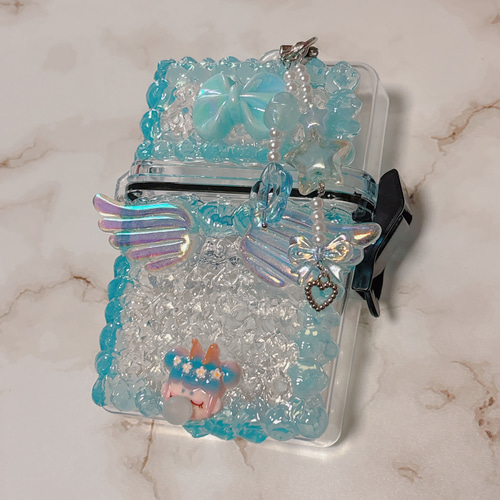 スケルトンケースデコ 天使꒰ঌ♡໒꒱ 名刺入れ・カードケース 夢みる