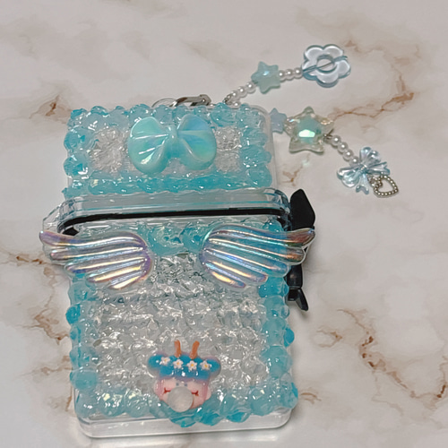 スケルトンケースデコ 天使꒰ঌ♡໒꒱ 名刺入れ・カードケース 夢みる