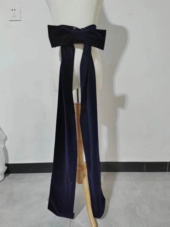 ウェディングドレス用　ビロード アクセ 　サッシュリボン 　ベルト　 ネイビー　カラードレス用　多色あり 1枚目の画像