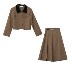 春新作 XL~5XL 英国スタイルのスーツジャケット スカート 大きいサイズ 着痩せ ol 通勤 おしゃれ 入学 7枚目の画像