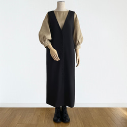 ボリューム袖ボートネック7分袖丈プルオーバー_リネン100%_Deep Orchid 9枚目の画像