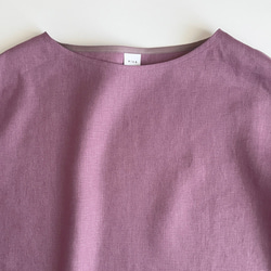 ボリューム袖ボートネック7分袖丈プルオーバー_リネン100%_Deep Orchid 8枚目の画像