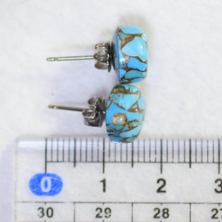(1 件) 藍銅綠松石耳環（10 毫米，鈦柱） 第5張的照片