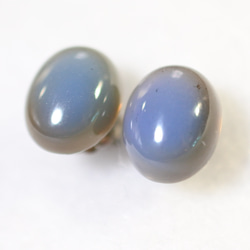 （1 件）雙色藍色縟瑪瑙耳環（8 x 10 毫米鈦柱） 第3張的照片