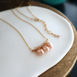 14kgf / line necklace 淡水パール〔6月誕生石〕 4枚目の画像