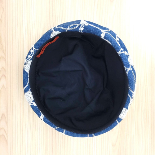 刺繍付き青コットンベレー帽 割引 コットンレーシーベレー帽 ⁄ ベレー