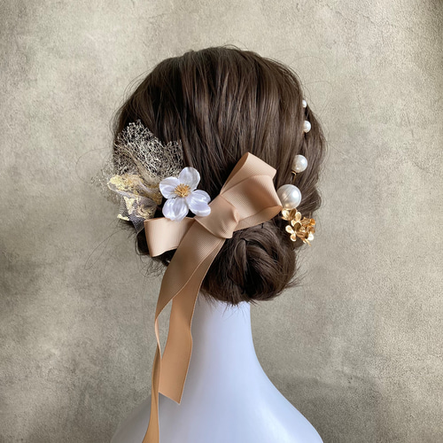 髪飾り りぼん リボン髪飾り パール髪飾り パール 卒業式髪飾り 卒業式  