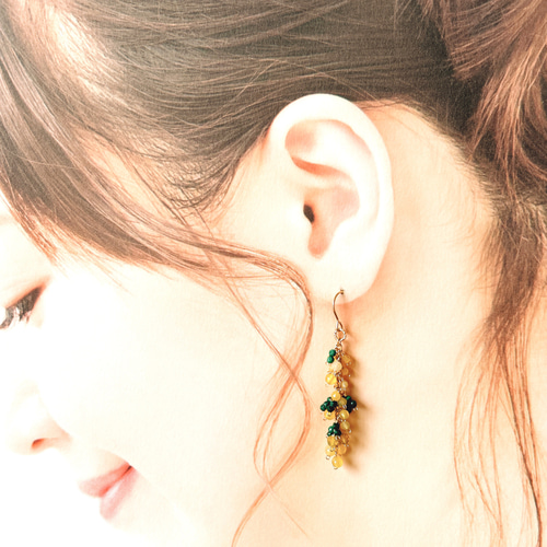 天然石♡もものピアス14kgf 天然石 ピアス 14KGF モリオン黒水晶 6mm 小粒 ブラック 魔除け 一粒