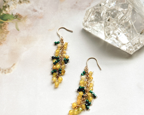 みっちゃんです＊14kgf/天然石モンタナアゲートいちょうのイヤリング他3 みっちゃん様専用です＊14kgf/天然石モンタナアゲートいちょうの