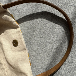 ラスト1★ 大人気の為再入荷！大人なペーズリー刺繍ミニトートバック　麻　グレー 6枚目の画像