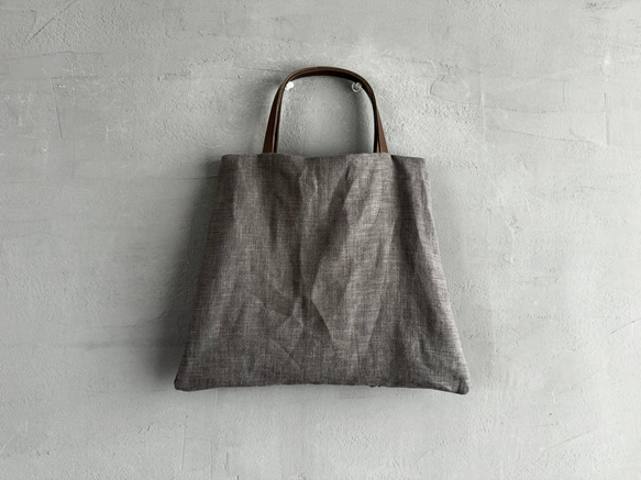 ラスト1★ 大人気の為再入荷！大人なペーズリー刺繍ミニトートバック　麻　グレー 4枚目の画像