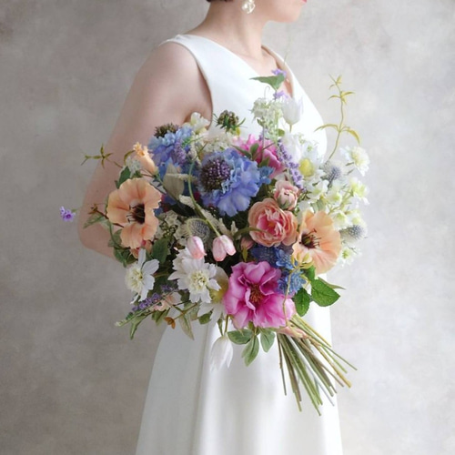 再販!!大人カラフルブーケ/海外風ブーケ/ウェディングブーケ/リゾート