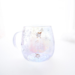 シマエナガさんのオーロラ耐熱グラス〜雪の妖精と雪の結晶〜新作 4枚目の画像
