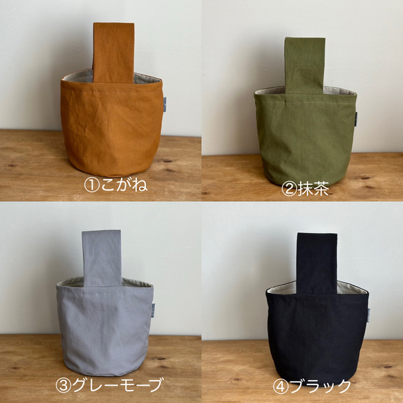 【特集掲載】★太めの持ち手が可愛い❤️ワンハンドルバケツ型バック★洗いざらし加工した帆布！ 3枚目の画像