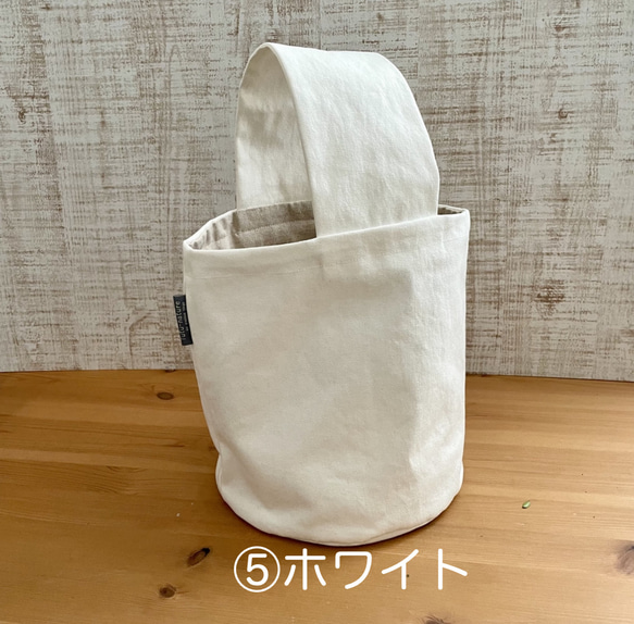 【特集掲載】★太めの持ち手が可愛い❤️ワンハンドルバケツ型バック★洗いざらし加工した帆布！ 20枚目の画像