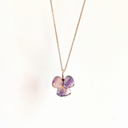 天然石飾品彩色螢石三色堇項鍊 Natural Pansies Fluorite Necklace 第6張的照片