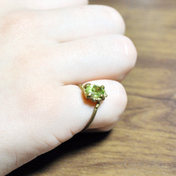 真鍮・ペリドットの指環：《ともし火の指環/Bague veilleuse》 9枚目の画像