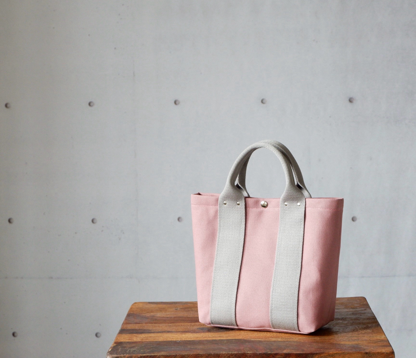 トートS◇Urban | 倉敷帆布 | モーブピンク×グレー