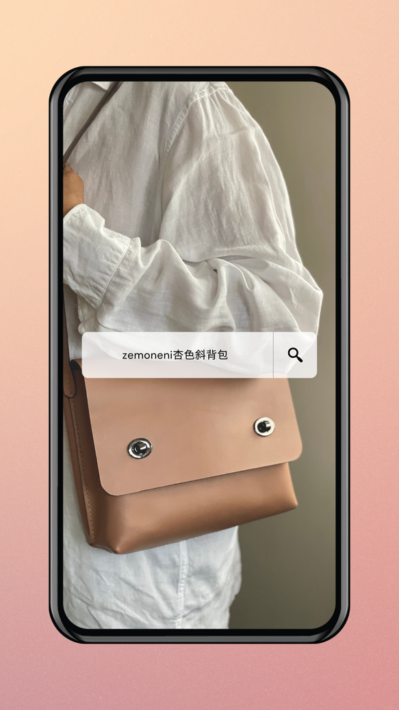 Zemoneniハンドメイド牛革アプリコット表現クロスボディバッグサイドバックパックブックバッグ 16枚目の画像